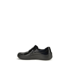 Prada Black Calf Leather Bos Taurus Slip-On Loafers