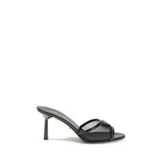 Prada Black Calf Leather Bos Taurus Stiletto Heel Sandals - EU38.5/US8.5