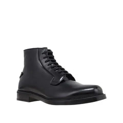 Prada Black Calfskin Lace-Up Boots - EU40/US7