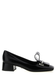 Prada Black Calfskin Mid Heel Pumps