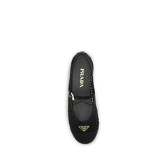 Prada Black Cotton Ballet Flats