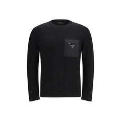 Prada Black Fleece Wool Sweatshirt