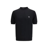 Prada Black Fleece Wool T-Shirt - IT52 | XL