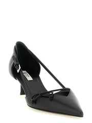 Prada Black Goatskin Mid Heel Pumps - EU38/US8
