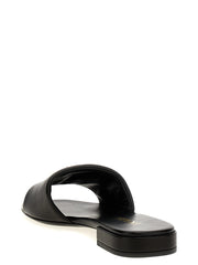 Prada Black Lamb Leather Slides
