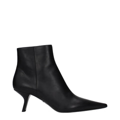 Prada Black Leather Ankle Boots - EU38/US8