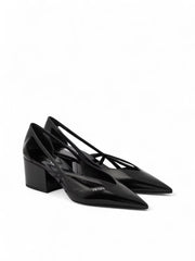 Prada Black Leather Cut-Out Pumps 55 - EU39/US9 - Heels