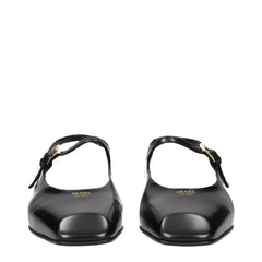 Prada Black Leather Flat Sandals
