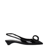 Prada Black Leather Flat Sandals