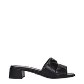 Prada Black Leather Flat Sandals - EU40/US10