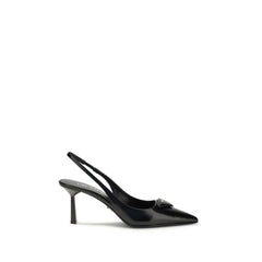 Prada Black Leather High Heel Pumps