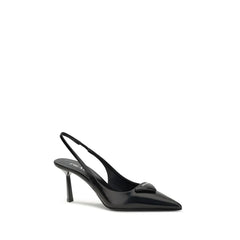 Prada Black Leather High Heel Pumps
