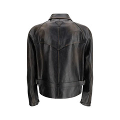 Prada Black Leather Jacket - IT50 | L