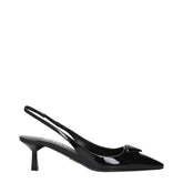 Prada Black Leather Mid Heel Pumps - EU35.5/US5.5