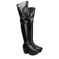 Prada Black Leather Over The Knee - EU39/US9