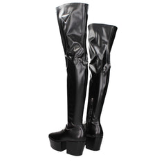Prada Black Leather Over The Knee - EU39/US9