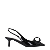 Prada Black Leather Stiletto Heel Sandals - EU37/US7