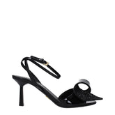 Prada Black Leather Stiletto Heels Sandals - EU38.5/US8.5