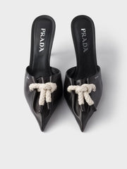 Prada Black Nappa Leather Rope Detail Sandals - Sandals