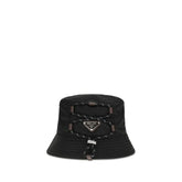 Prada Black Recycled Polyamide Bucket Hat - M