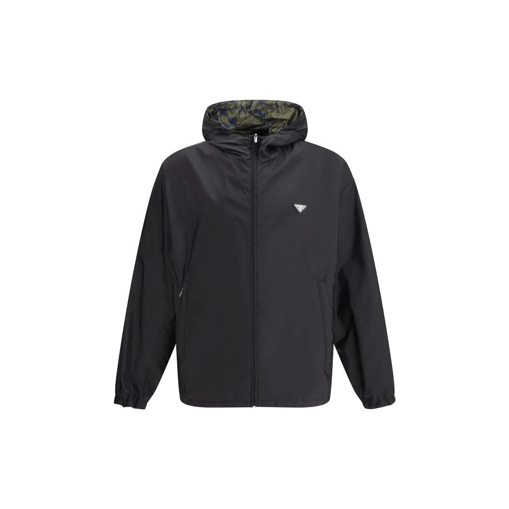 Prada Black Recycled Polyamide Shell Jacket - XL