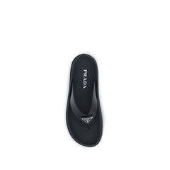 Prada Black Rubber Flip-Flop Sandals