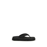 Prada Black Rubber Flip-Flop Sandals