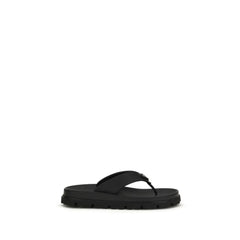 Prada Black Rubber Flip-Flop Sandals
