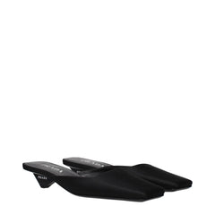 Prada Black Satin Flat Sandals