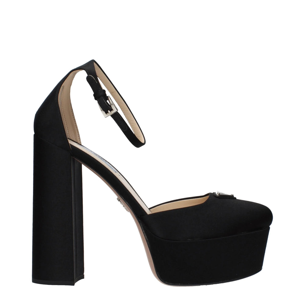 Prada Black Satin Platform Pumps - EU39/US9