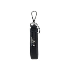 Prada Black Stainless Steel Keychain