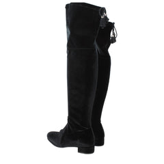 Czarne botki Prada z weluru over the knee - EU38/US8