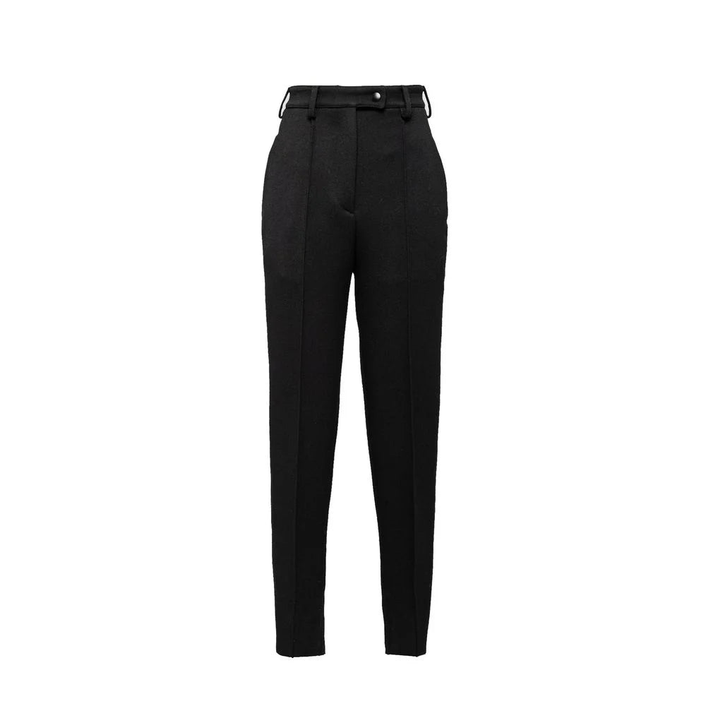 Prada Black Virgin Wool Casual Pants - 40