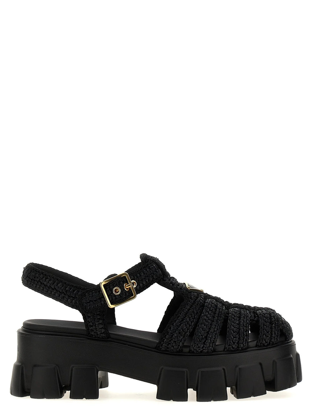 Prada Black Viscose Platform Sandals - EU40/US10