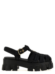 Prada Black Viscose Platform Sandals - EU40/US10