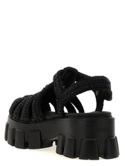 Prada Black Viscose Platform Sandals - EU40/US10