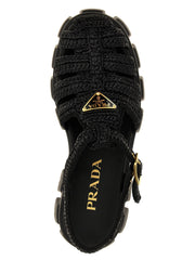 Prada Black Viscose Platform Sandals - EU40/US10