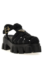Prada Black Viscose Platform Sandals - EU40/US10