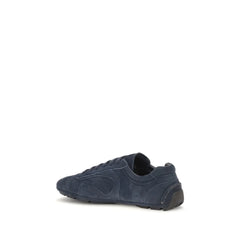 Prada Blue Calf Leather Bos Taurus Athletic Sneakers