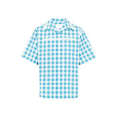 Prada Blue Cotton Pattern Shirt - M