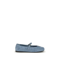 Prada Blue Goatskin Ballet Flats - EU38.5/US8.5