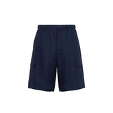 Prada Blue Linen Bermuda Shorts - 48 | M