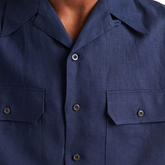 Prada Blue Linen Shortsleeve Shirt - L