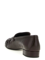 Prada Brown Buffalo Leather Slip-On Loafers - EU37.5/US7.5