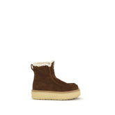 Prada Brown Calf Leather Bos Taurus Ankle Boots - EU36.5/US6.5