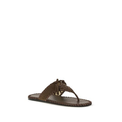 Prada Bruin Kalfsleer Bos Taurus Platte Sandalen