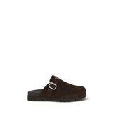 Prada Brown Calf Leather Bos Taurus Mules - EU39/US6