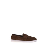 Prada Brown Calf Leather Bos Taurus Slip-On Loafers - EU39/US6