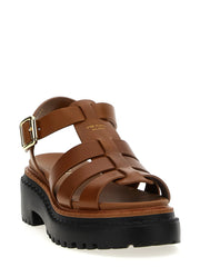 Prada Brown Calfskin Flat Sandals - EU40/US10