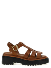 Prada Brown Calfskin Flat Sandals - EU40/US10